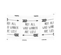 Striscione con scritta in lingua inglese "Not All Who Wander Are Lost", per compleanno, anniversario, matrimonio, festività e azioni stagionali