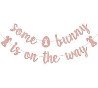 Striscione con scritta "Some Bunny Is on the Way", oro rosa
