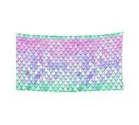 Striscione con stampa a squame di sirena su un lato per decorazioni festive, compleanni, anniversari, matrimoni,