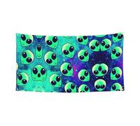 Striscione con stampa aliena verde su un lato per decorazioni festive, compleanni, anniversari, matrimoni, festività