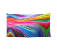 Striscione con stampa arcobaleno oceano su un lato per decorazioni festive, compleanni, anniversari, matrimoni, festività