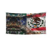 Striscione con stampa bandiera messicana americana su un lato per decorazioni festive, compleanni, anniversari, matrimoni, festività