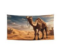 Striscione con stampa cammello sabbia deserto su un lato per decorazioni festive, compleanni, anniversari, matrimoni, festività