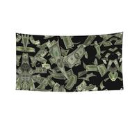 Striscione con stampa di denaro con segno del dollaro su un lato per decorazioni festive, compleanni, anniversari, matrimoni, festività