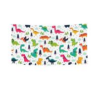 Striscione con stampa di dinosauri colorati su un lato per decorazioni festive, compleanni, anniversari, matrimoni, festività