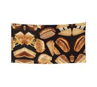 Striscione con stampa di panini al formaggio su un lato per decorazioni festive, compleanni, anniversari, matrimoni, festività