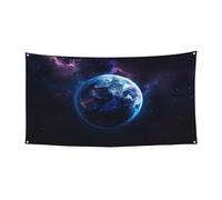 Striscione con stampa di pianeti universi su un solo lato, per compleanni, anniversari, matrimoni, festività, decorazioni