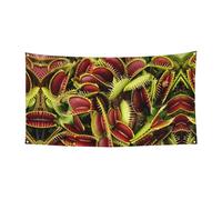 Striscione con stampa di piante carnivore su un lato per decorazioni festive, compleanni, anniversari, matrimoni, festività