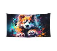 Striscione con stampa di zampa di cane su un lato per decorazioni festive, compleanni, anniversari, matrimoni, festività