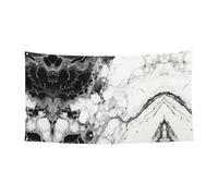 Striscione con stampa marmorizzata bianca e nera su un lato per decorazioni festive, compleanni, anniversari, matrimoni