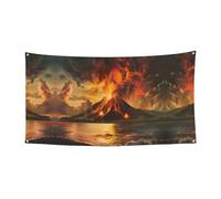 Striscione con stampa vulcano su un lato per decorazioni festive, compleanni, anniversari, matrimoni, festività