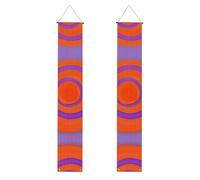 Striscione da appendere al centro con cerchio arancione, bandiere verticali per portico, per interni ed esterni, 180 x 30,5 cm