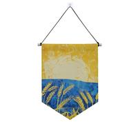Striscione da appendere alla parete con orecchie di grano realismo al tramonto con asta telescopica display banner appeso decorazioni per feste per interni ed esterni