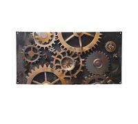 Striscione da appendere con ingranaggi meccanici Steampunk, per Halloween e Natale, 90 x 180 cm, sfondo fotografico, ghirlanda, arazzo da parete per sfondo di compleanno, decorazione per eventi