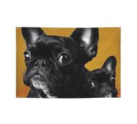 Striscione da appendere con simpatico cane carlino stampato per Halloween e feste di Natale, 120 x 180 cm, sfondo fotografico, ghirlanda, arazzo da parete per sfondo di compleanno, decorazione per