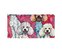 Striscione da appendere con stampa di barboncini e cani, per Halloween e Natale, 60 x 120 cm, sfondo fotografico, ghirlanda, arazzo da parete per sfondo di compleanno, decorazione per eventi