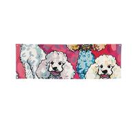 Striscione da appendere con stampa di barboncini e cani, per Halloween e Natale, 60 x 180 cm, sfondo fotografico, ghirlanda, arazzo da parete per sfondo di compleanno, decorazione per eventi