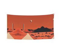 Striscione da appendere con stampa di Martian Highway - 177,8 x 88,9 cm - Festone natalizio per feste e riunioni - 180 x 90 cm