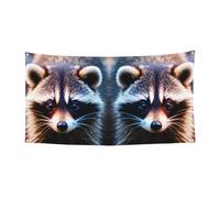 Striscione da appendere con stampa di un piccolo procione, per feste e feste, decorazione per interni ed esterni per eventi festivi