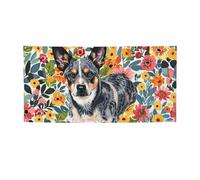 Striscione da appendere con stampa floreale di cani bovini per Halloween e feste di Natale, 60 x 120 cm, sfondo fotografico, ghirlanda, arazzo da parete per sfondo di compleanno, decorazione per