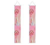 Striscione da appendere con stampa lecca-lecca colorata, bandiere verticali per portico per feste, per interni ed esterni, 180 x 30 cm
