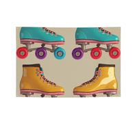 Striscione da appendere in stile retrò con pattini a rotelle colorati, per Halloween e Natale, 120 x 180 cm, sfondo fotografico, ghirlanda, arazzo da parete per sfondo di compleanno, decorazione per