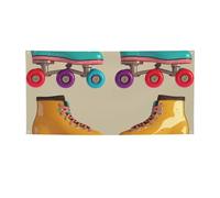 Striscione da appendere in stile retrò con pattini a rotelle colorati, per Halloween e Natale, 60 x 120 cm, sfondo fotografico, ghirlanda, arazzo da parete per sfondo di compleanno, decorazione per