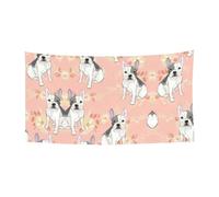 Striscione da appendere per feste di Halloween con stampa di bulldog francesi, confezione da 1, ideale per feste di Halloween e Natale