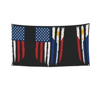 Striscione da appendere per feste di Halloween con stampa di Stati Uniti e Filippine, confezione da 1, ideale per feste di Halloween e Natale