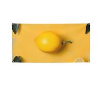 Striscione da appendere stampato con limone giallo per feste di Halloween e Natale, 60 x 120 cm, sfondo fotografico, ghirlanda, arazzo da parete per sfondo di compleanno, decorazione per eventi