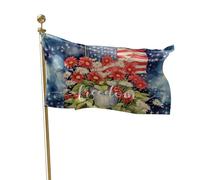 Striscione da giardino 4 luglio Stelle Patriottiche Libertà Decorazioni floreali