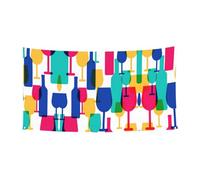 Striscione da parete con bicchieri da cocktail e bottiglie di vino, 180 x 90 cm, per tutti i santi, Halloween