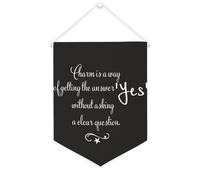 Striscione da parete con citazione ispiratrice con bandiera in tela con scritta in lingua inglese "Is A Way of Getting The Answer 'Yes" without Pay A Clear Question, decorazione da parete per casa e