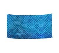 Striscione da parete con squame di pesce blu, decorazione per feste, poster per celebrazioni, 180 x 90 cm, per tutti i santi, Halloween