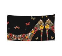 Striscione da parete con tacco alto a forma di farfalla, decorazione per feste, 180 x 90 cm, per tutti i santi, Halloween