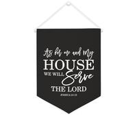 Striscione da parete in tela con citazione ispiratrice come per me e la mia casa we will servire il signore JOSHUA, striscione da appendere per casa e ufficio, 30,5 x 40,6 cm, regalo per