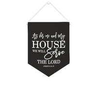 Striscione da parete in tela con citazione ispiratrice come per me e la mia casa we will servire il signore JOSHUA, striscione da appendere per casa e ufficio, 25,4 x 30,5 cm, striscione in tela