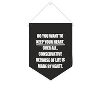 Striscione da parete in tela con citazione ispiratrice con scritta in inglese "Do you want to keep your heart,over all", decorazione per casa e ufficio, 25,4 x 30,5 cm, striscione in tela per