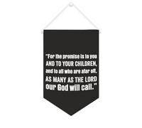Striscione da parete in tela con citazione ispiratrice per la promessa è a te e ai tuoi bambini, decorazione per casa e ufficio, 25 x 38 cm, regalo per l'inaugurazione della casa