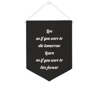 Striscione da parete in tela con citazione motivazionale "Live As If You Were to Die Tomorrow Learn As If You Were To Live Forever", decorazione da parete per casa e ufficio, 30,5 x 40,6 cm