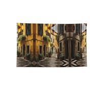 Striscione decorata stampata della vecchia strada italiana, arazzo da parete in poliestere durevole con 4 occhielli per la decorazione del dormitorio