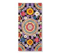 Striscione decorativo con mandala floreale, vivaci motivi floreali per vacanze primaverili, decorazione colorata da appendere per interni ed esterni, 91 x 182 cm