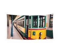 Striscione decorativo con motivo tram di Lisbona per feste di compleanno, anniversario, matrimonio, da appendere per interni ed esterni