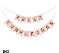 Striscione decorativo di compleanno per ragazze, tema macaron, con lunghezza regolabile e ganci (A)