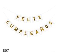 Striscione decorativo di compleanno per ragazze, tema macaron, con lunghezza regolabile e ganci (B)