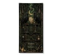 Striscione decorativo mistico per porta, design della foresta incantata, decorazione per interni ed esterni, 91 x 182 cm