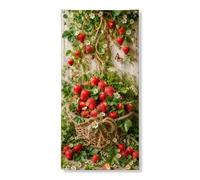 Striscione decorativo per porta a forma di fragola, design rustico per cestini di bacche, decorazione per la casa stagionale primaverile, per interni ed esterni, forniture per feste in giardino, 91 x