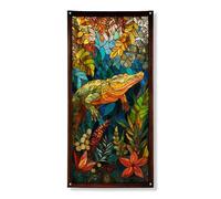 Striscione decorativo per porta a tema coccodrillo, giungla tropicale, verde, decorazione per porta d'ingresso, per interni ed esterni, stagionale, da appendere, 91 x 183 cm