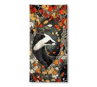 Striscione decorativo per porta autunnale del bosco, fantasioso scenario della foresta degli animali, decorazione per porta d'ingresso, per interni ed esterni, sfondo da appendere, forniture per il