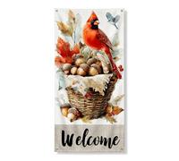 Striscione decorativo per porta cardinale autunnale, foglie autunnali rustiche, ghiande per porta d'ingresso, per interni ed esterni, raccolto di benvenuto, forniture per festival, 91 x 182 cm